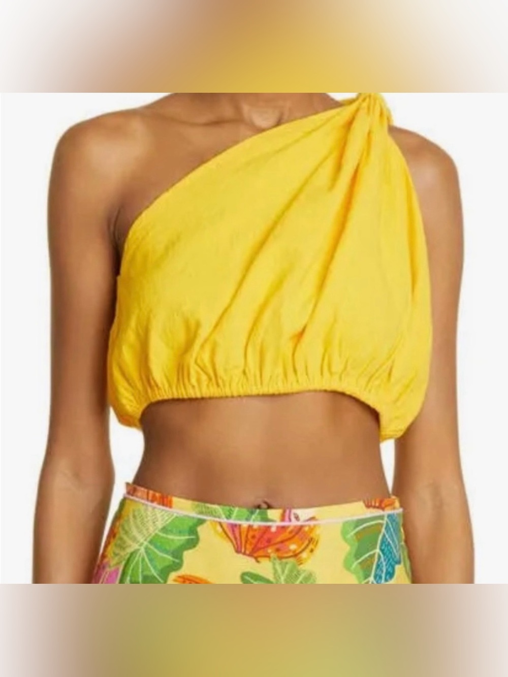 Farm Rio One Shoulder Crop Top Sz S